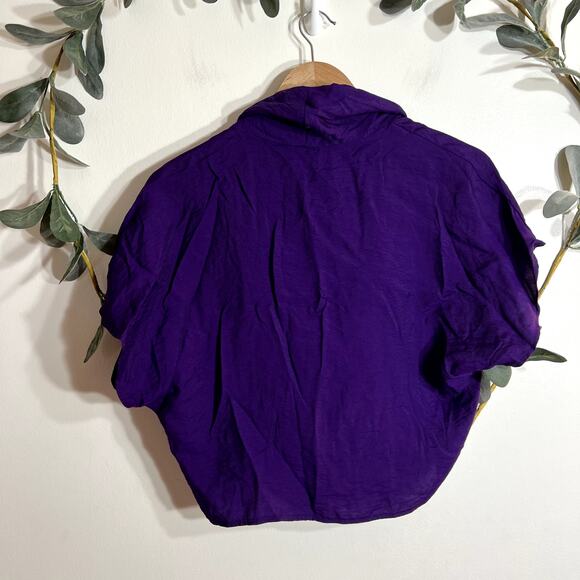 NWT Zara Purple Short Sleeve Blouse - Picture 4 of 4